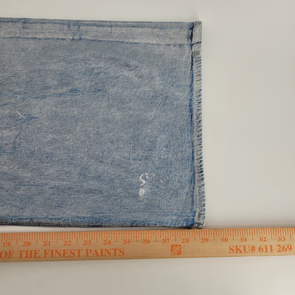 American Eagle Baggy Wide Leg Jeans Womens 10 Short Blue Silver Metallic‎ Coated - Picture 7 of 9